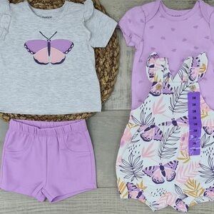 4-Piece Butterfly Baby Outfit Set
